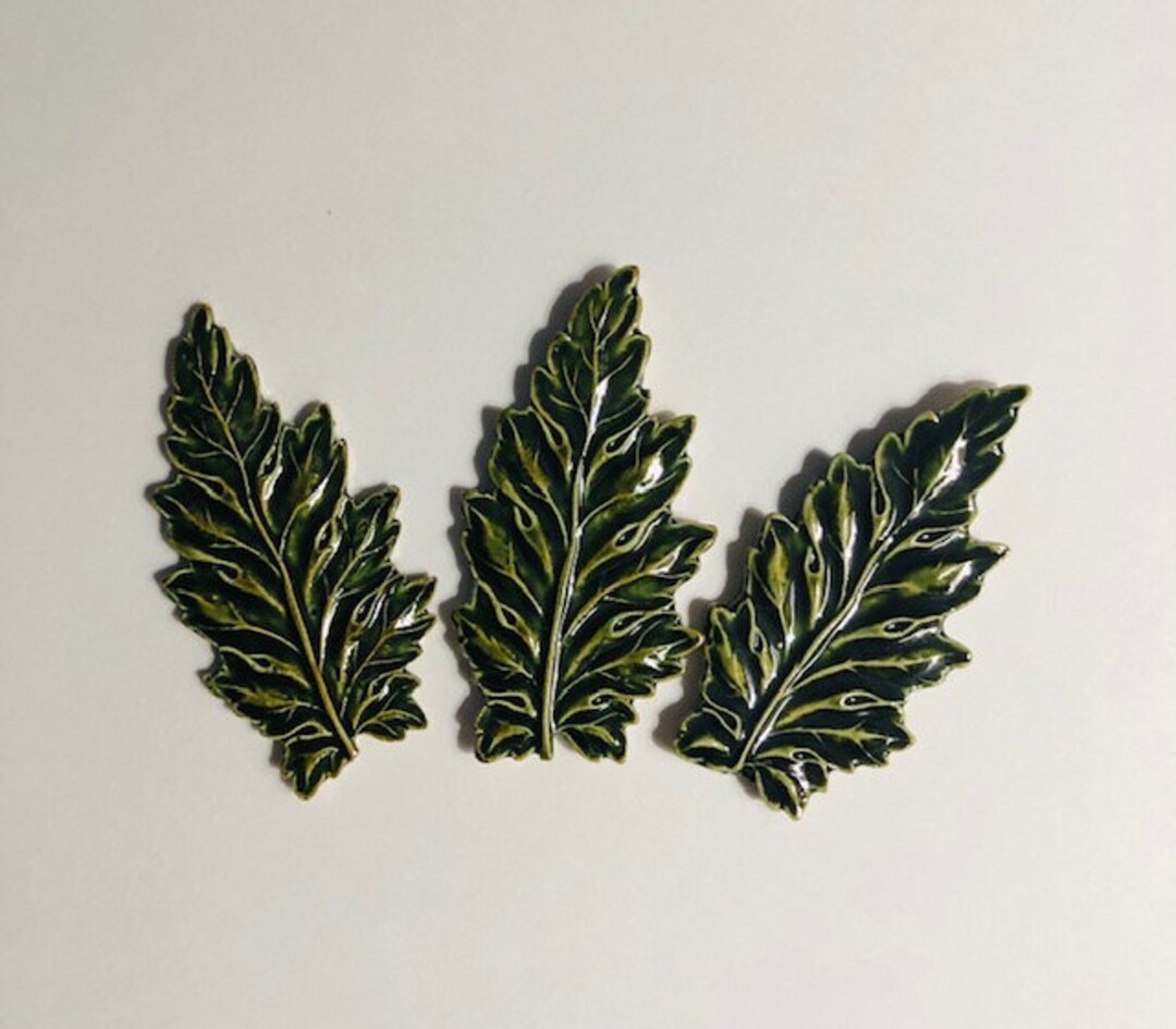 Stunning Ceramic Leaf Tiles Etsy