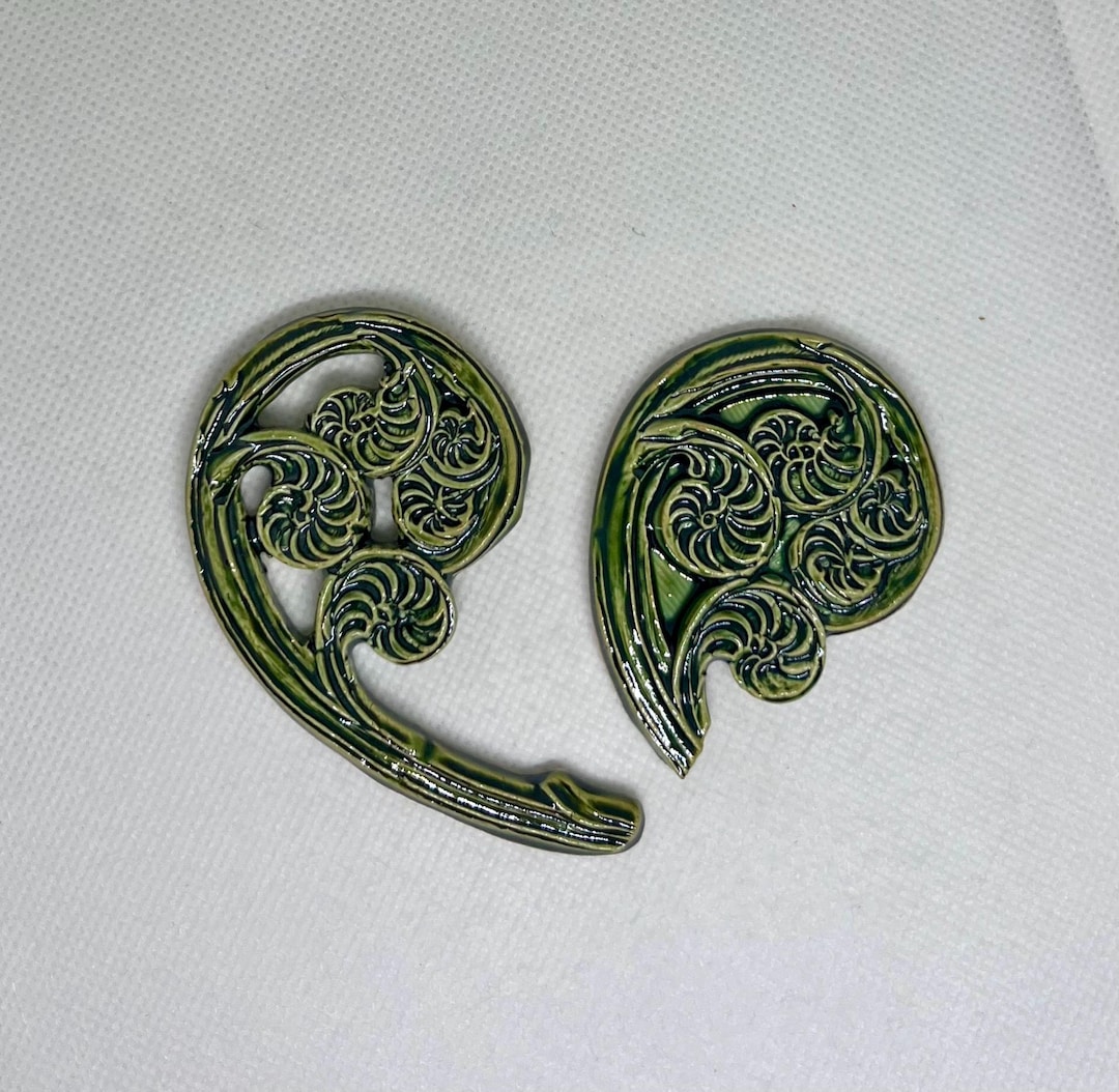 Expressive Ceramic Fern Tiles - Etsy