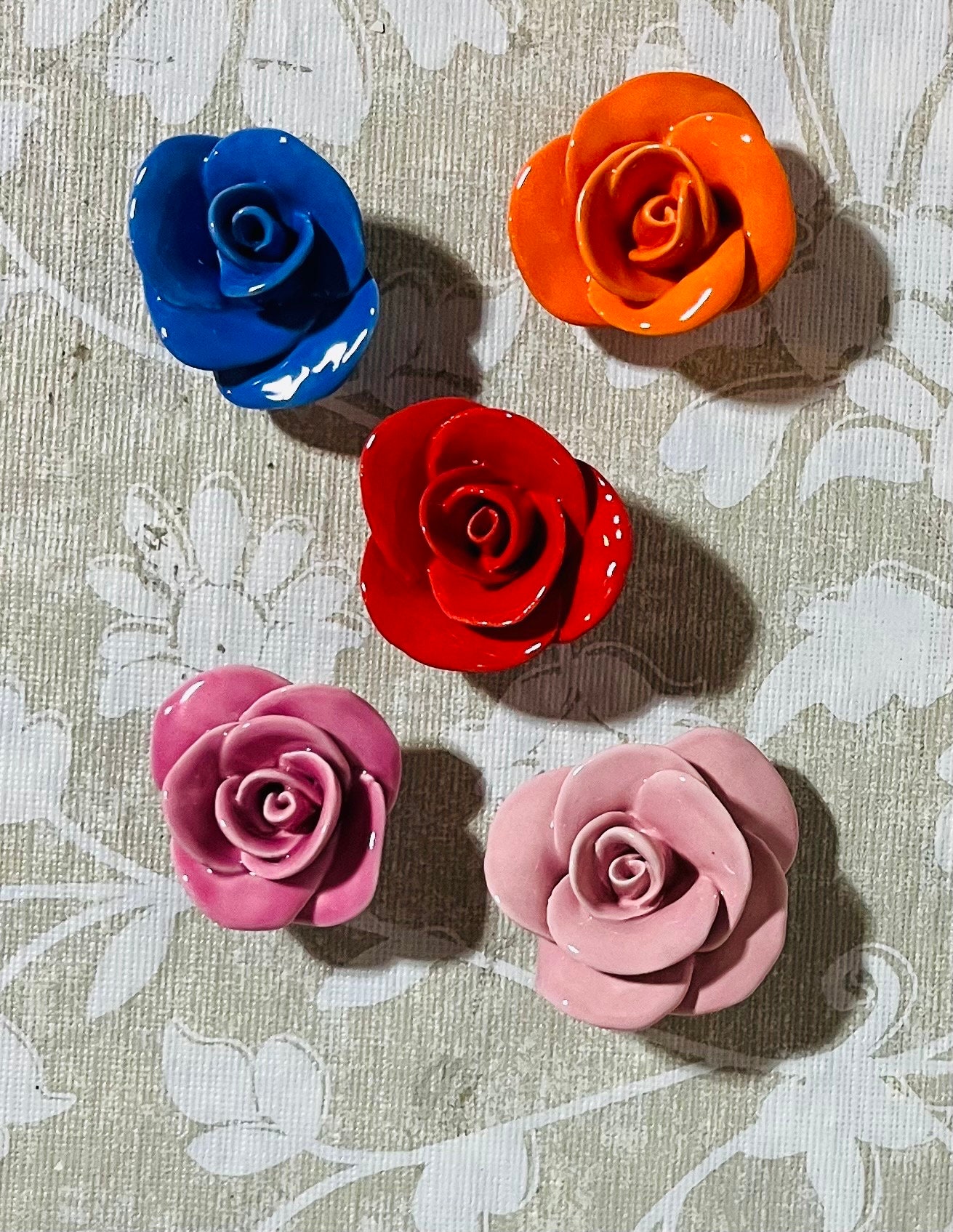 5 Beautiful Ceramic Roses for Mosaic - Etsy