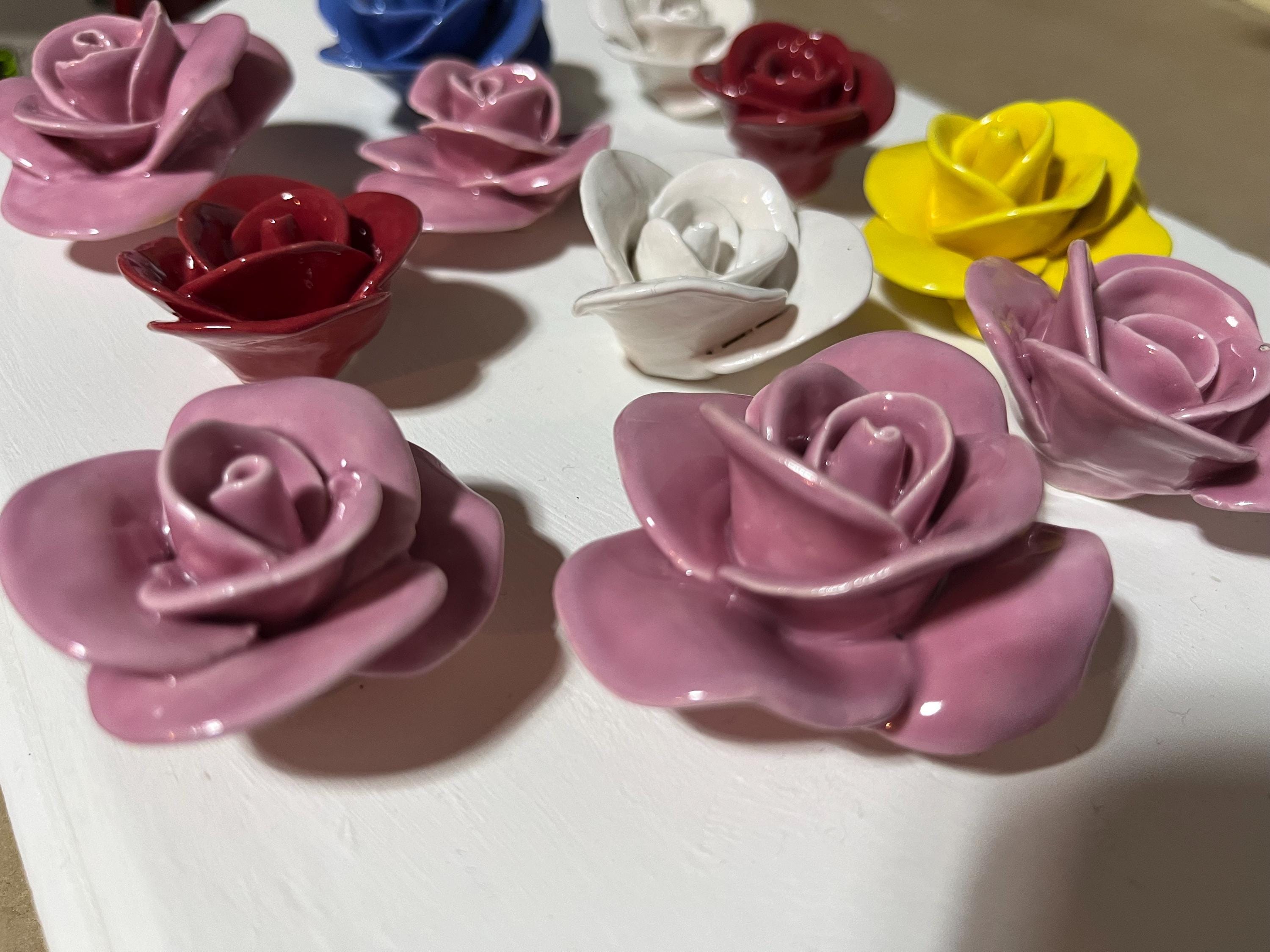 Ceramic Roses Any Color (minimum Order 3) - Etsy