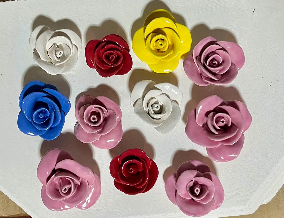 Ceramic Roses Any Color (minimum Order 3) - Etsy