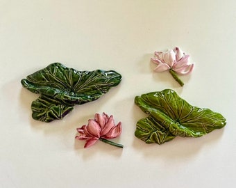 Wonderfully Detailed Ceramic Lily Pad and Lotus Flower (1)