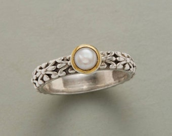 Golden Corona Pearl Ring,Pearl ring