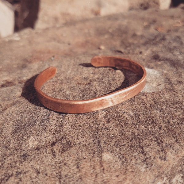 Handmade, Forged, Personalised, Flat ,Copper Bands