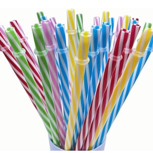 Add on colorful striped straws