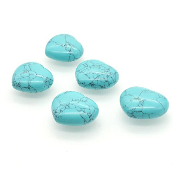 Turquoise- Heart Shaped - Natural Gemstone - Healing Love Stone - In Presentation Case.