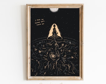 Mutter Erdgöttin Kunstdruck, Pachamama Meditation Poster (digitaler Download)