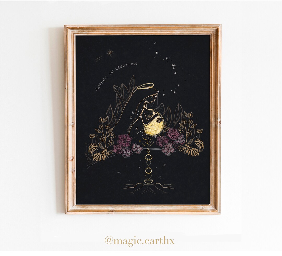 Mother Nature Art Print /mother Gift Art Pregnancy/ Poster for New ...