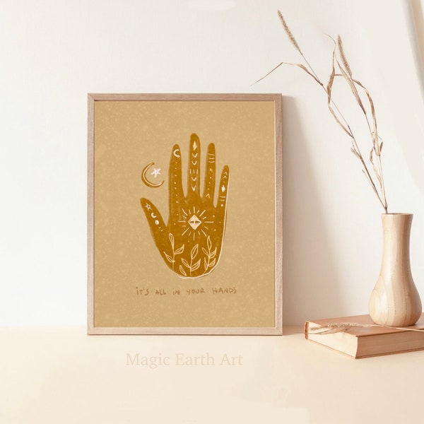 Mystical Hand · Moon & Celestial Symbols