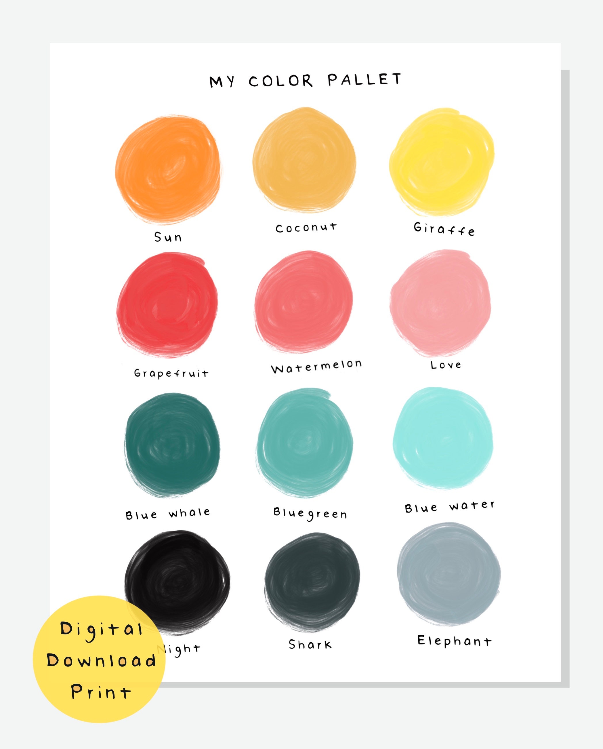 My color pallet print teacher classroom decor Montessori | Etsy