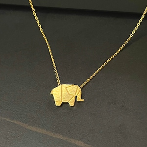 Gold elephant charm necklace, Minimalist gold necklace, Charm necklace, Everyday necklace, Gold plated necklace, Gift for her, MN132