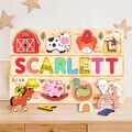 Personalized Baby Gift – Name Puzzle, Toddler Toy, Busy Board, Farm Puzzle, Baby Boy Gift, 1st First Birthday Gift, Custom Baby Toys