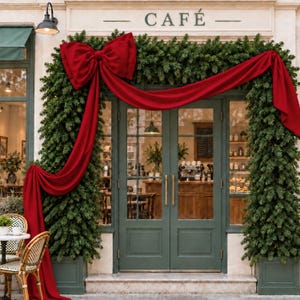 Nœud de Noël rouge foncé surdimensionné, nœud géant pour porte, grand nœud en ruban de satin, décoration de porte d'entrée, décoration pour sapin de Noël, décoration festive
