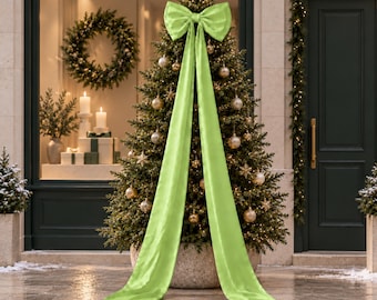 Giant Christmas Bow, Oversized Tree Topper Bow, Large Holiday Door Decor, Pre-Tied Christmas Ribbon Bow, Festive Wedding Decoration
