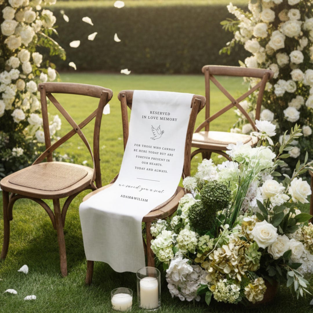 In Memory Chair Memorial Wedding Chair Sign, Reserved Seat in Loving Memory ...