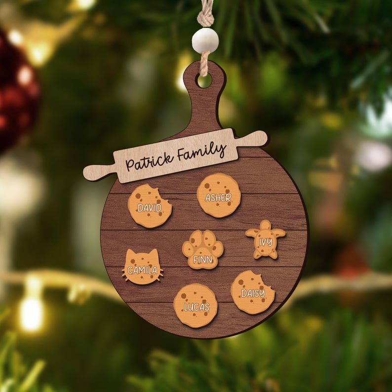 Custom Family Cookie Ornament, Gifts for Grandma Ornament, Family Name