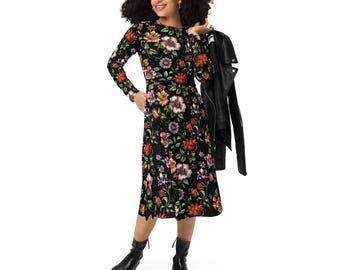 knee length dresses for ladies Marryn Red Poppy Dress - DM exclusive