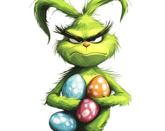 Grinch Easter Bunny Digital PNG – Funny Easter Sublimation Design