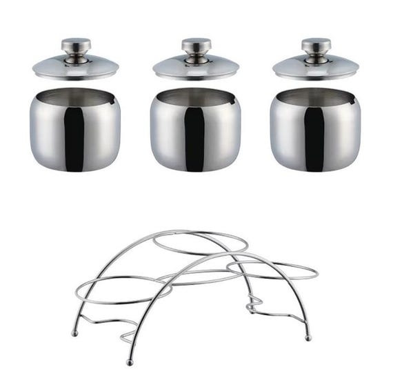 Seasoning Jars with Lids and Rack