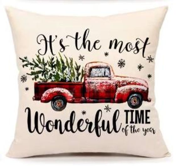 Christmas Themed Throw Pillow Cover