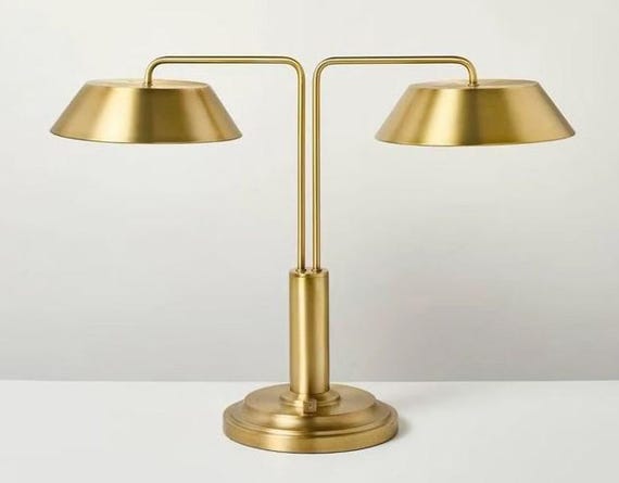 Brass Double-Shaded Table Lamp