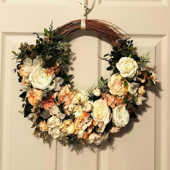 Mixed Peonies Wreath