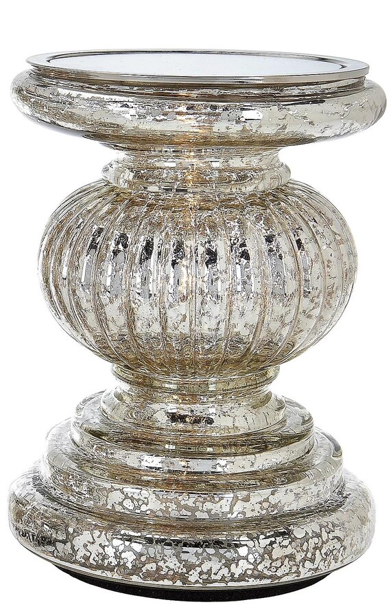 Mercury Glass Pedestal Candle Holder