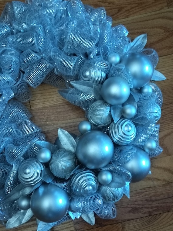 Silver Frost Mesh Wreath