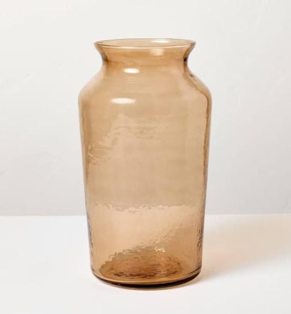 Tan Glass Decorative Flower Vase