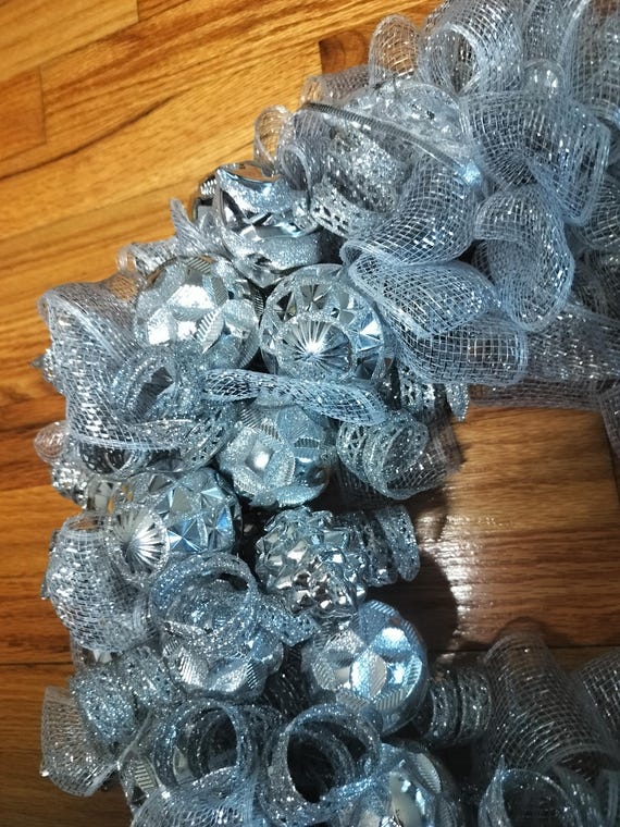 Silver Sparkles Mesh Wreath