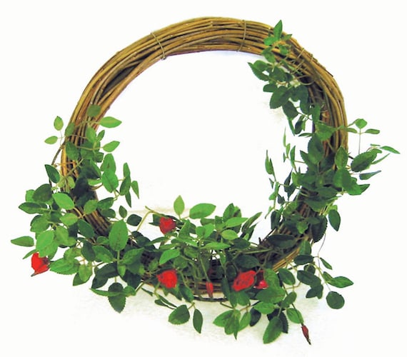 Rose Wreath on Wood Base