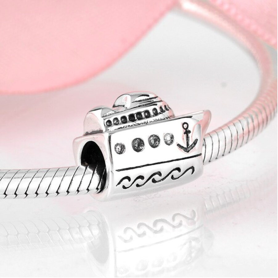 Cruise Ship Charm 925 Silver Cruiser Gift Royal Caribbean Etsy