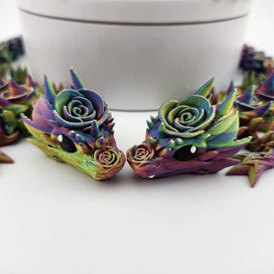 3d printed Rose Dragon, Small Rose Dragon, Fantasy Decor, Dragon Hatchling, Magical Creature Decor, Stocking Stuffer, Fantasy Lover Gift