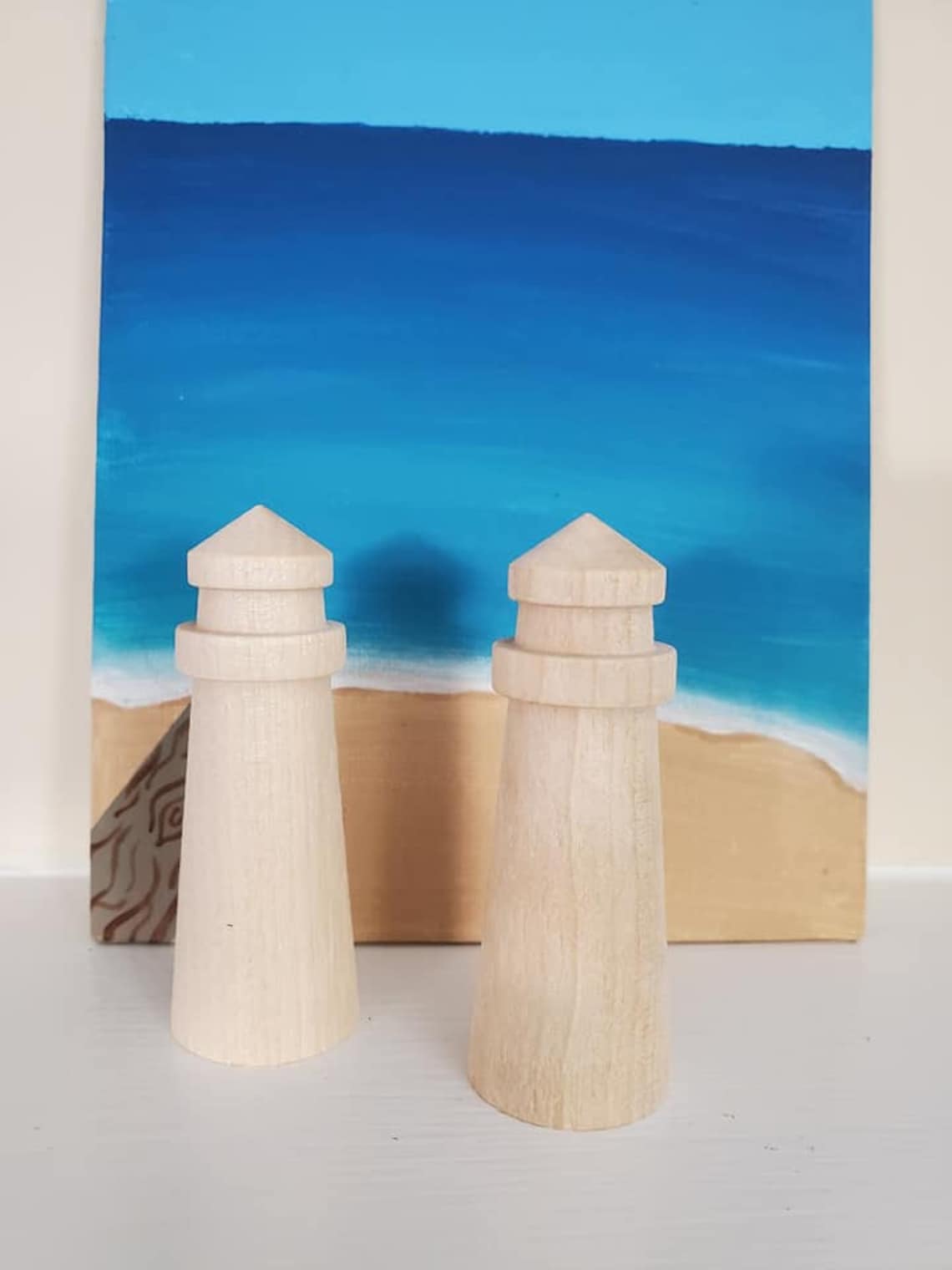 Wooden Lighthouse Mini Lighthouse Small Parts Play Wood | Etsy