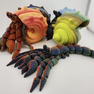 3D Printed Hermit Crab, Marine Life Decor, Beach Lover Gift, Ocean Animal Figurine, Coastal Home Decor, Ocean-Themed Gift, Hermit Crab Toy