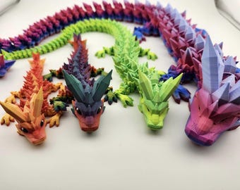 3D printed Crystal Dragon, Articulated Dragon, Realistic Dragon Replica, 3D Printed Art, Dragon Collectible,Desk Ornament, Mythical Creature