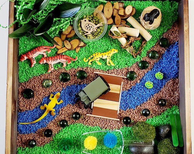 Jungle Sensory Box Safari Sensory Kit Safari Animals Jungle Etsy Canada