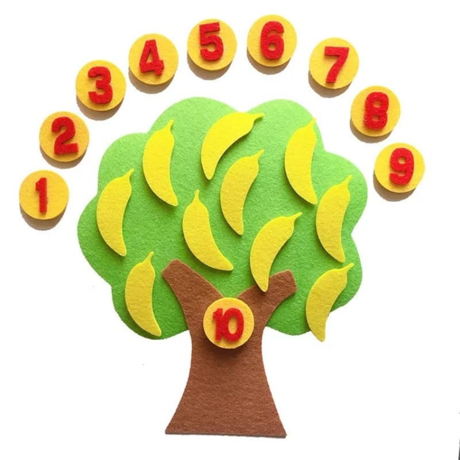 Number felt tree Number learning Felt play Early counting Etsy