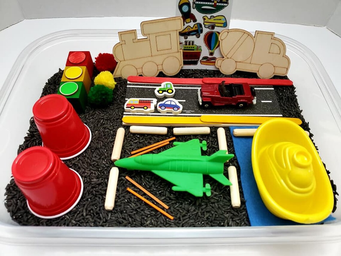 Transport Sensory Tray Vehicle Sensory Bin Boys Sensory Bin Etsy