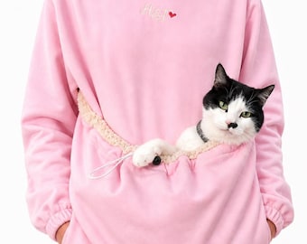 Sweater and Teddy Fleece Dog Pouch Hoodie: Soft Cotton Kangaroo Pet Pullover