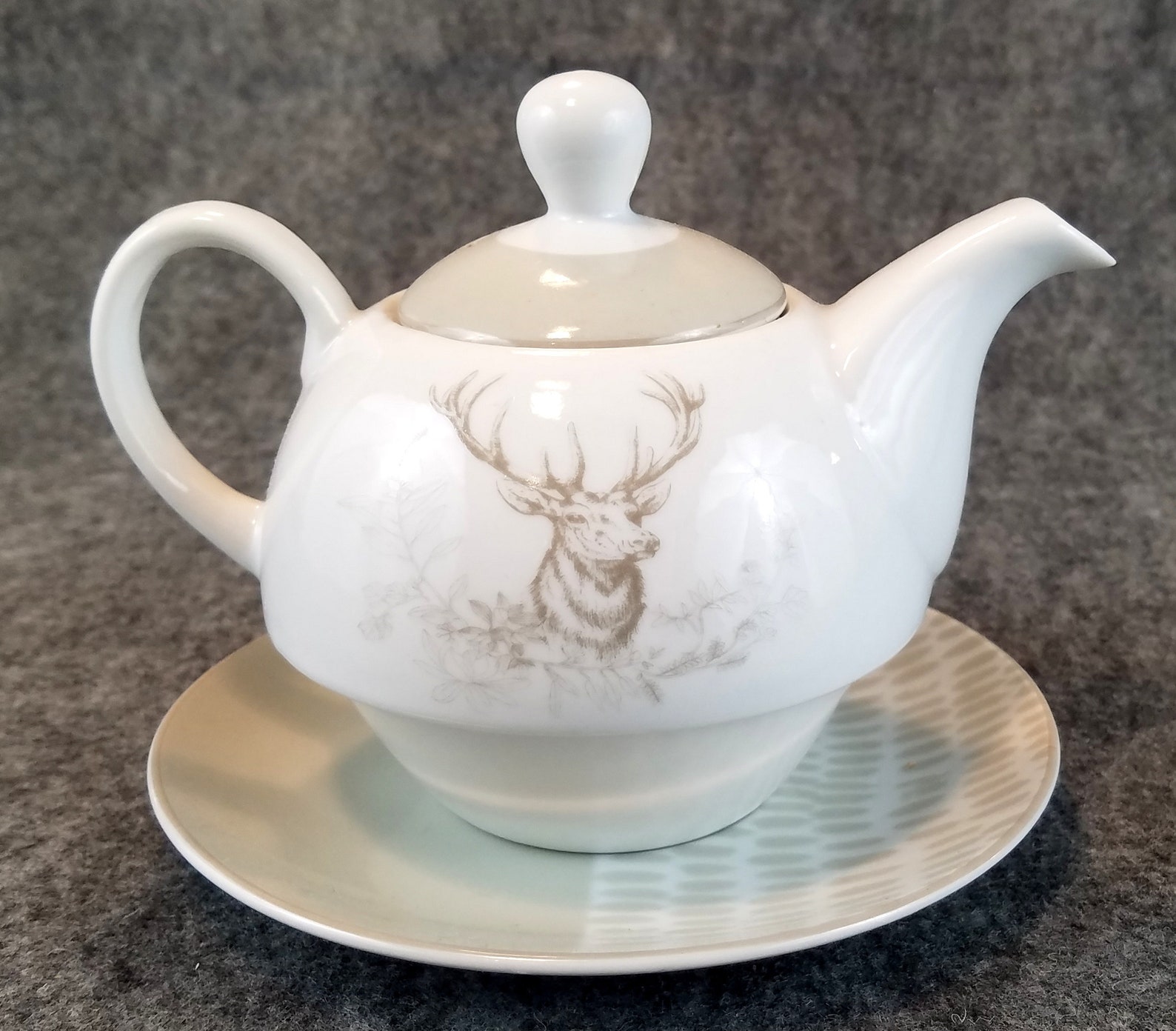 Werner Vob Single Serve Tea Pot avec soucoupe avec cerf / cerf Etsy