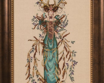 COMPLETE XSTITCH MATERIALS /"CATHEDRAL WOODS GODDESS MD164/" by Mirabilia SALE