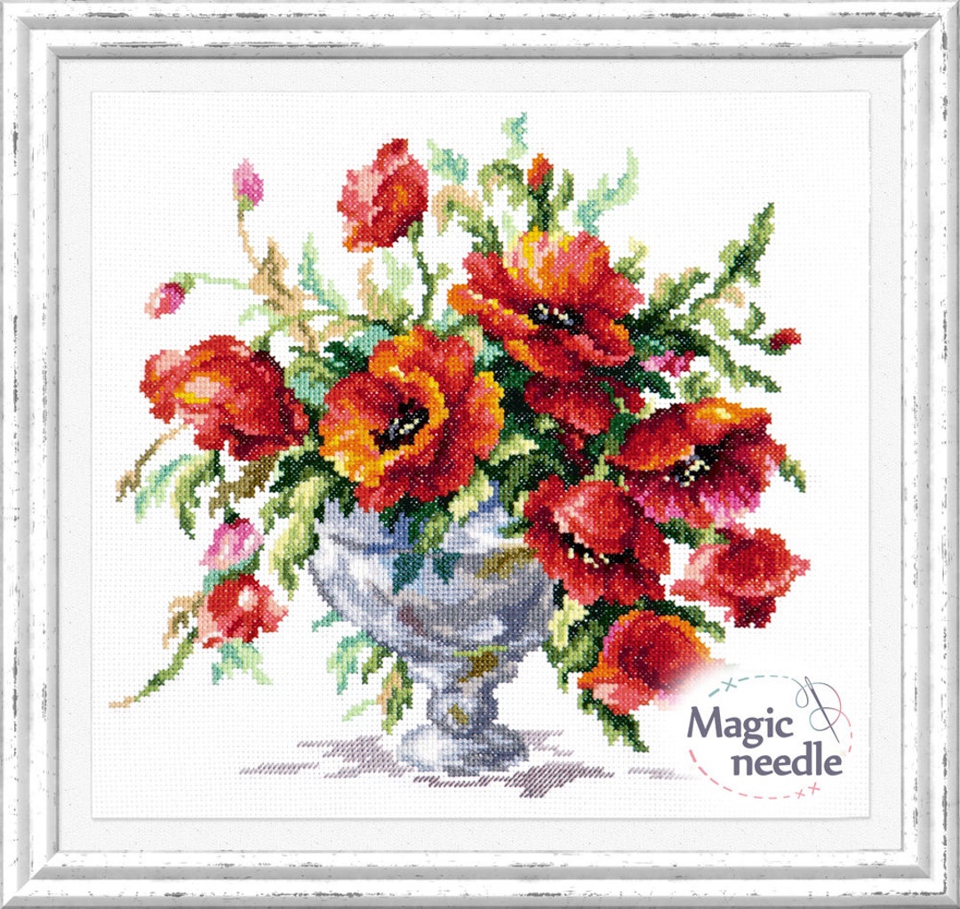 MAGIC NEEDLE Counted Cross Stitch Kit Spring and Flower Etsy UK