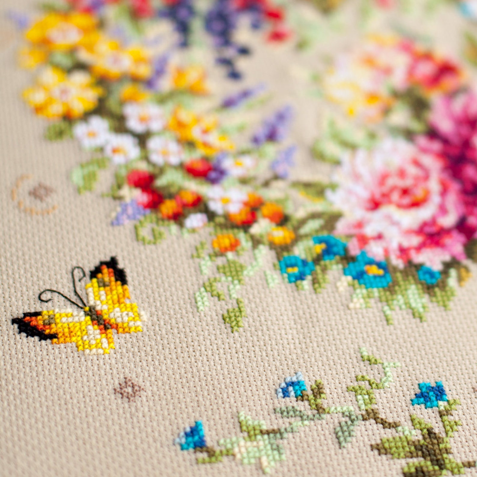 MAGIC NEEDLE Counted Cross Stitch Complete Kit Flowers Etsy Australia