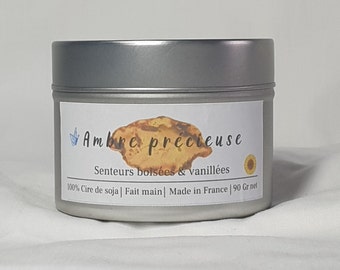 Precious Amber Candle| My Scented Candle| Soy wax candle| Perfume of Grasse| French artisanal candle| Handmade| Gift idea