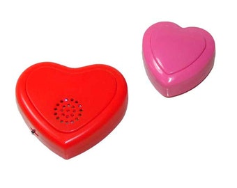 Botón de voz grabable con forma de corazón: mensaje de 30 segundos, corazón vibrante (juego de 2)