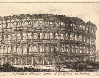 Grabado del Coliseo / Grabado de la arquitectura romana de Piranesi (Descarga digital)