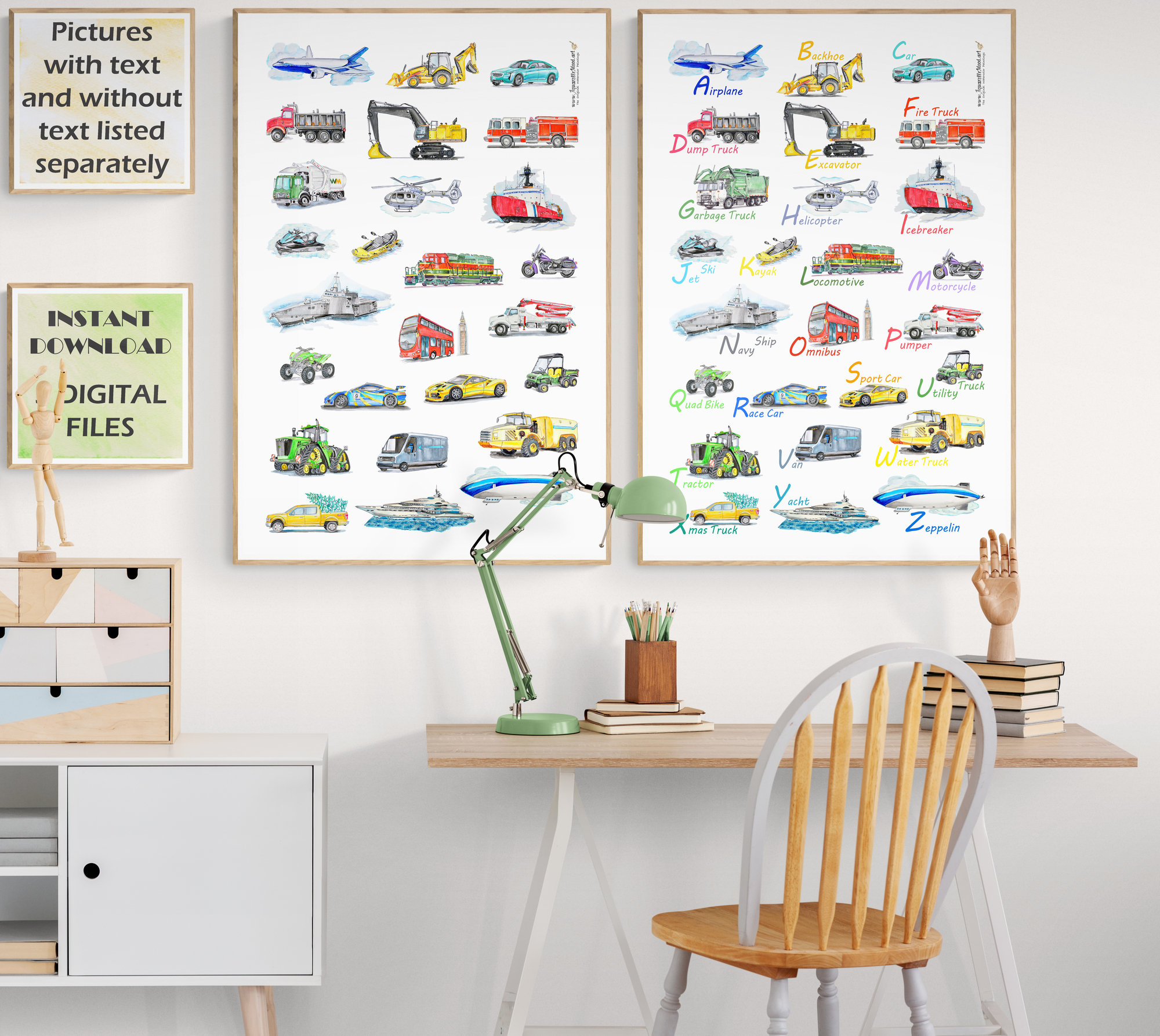 Garbage Truck Print Printable Garbage Truck Watercolors - Etsy