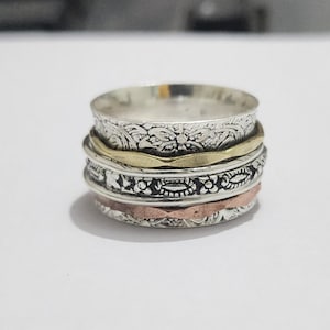 925 Sterling Silver, Anxiety Spinner Ring, Boho Ring, Spinner Fidget Ring, Meditation Ring, Handmade Ring For Women, Perfect Gift Ring,