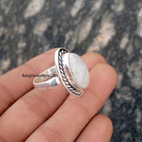 Sterling Silver Oval Ring Moonstone